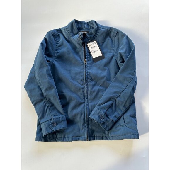 NORDSTROM Kids' Size 6 Stand Collar Stretch Cotton Jacket In Navy Denim NEW - Picture 1 of 8
